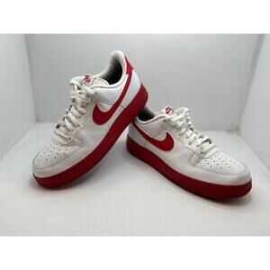 Nike Air Force 1 Retro Low White University Red CK7663-102 Mens Size 10.5
